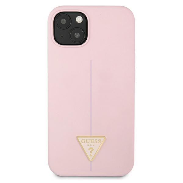 Etui Do iPhone 13 Mini Guess Silicone Triangle Logo Różowy