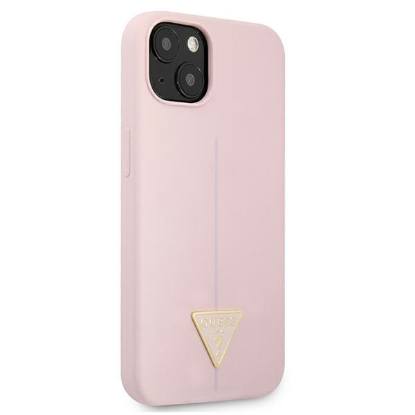 Etui Do iPhone 13 Mini Guess Silicone Triangle Logo Różowy