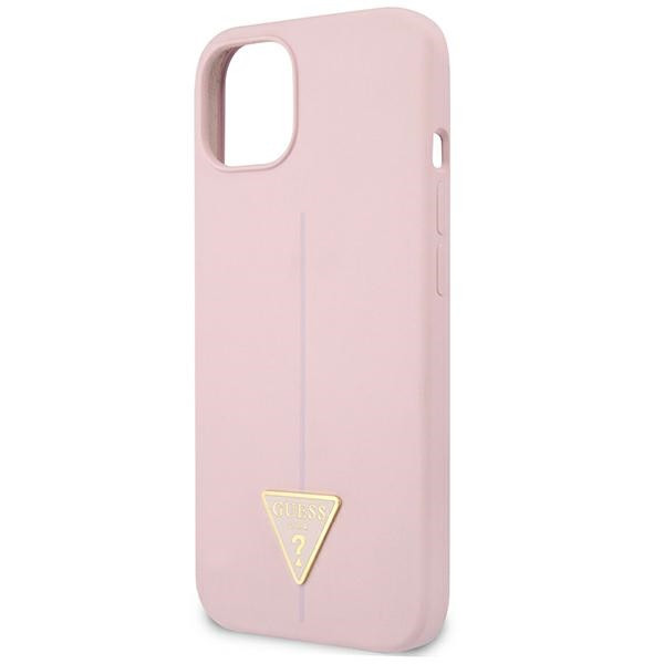 Etui Do iPhone 13 Mini Guess Silicone Triangle Logo Różowy