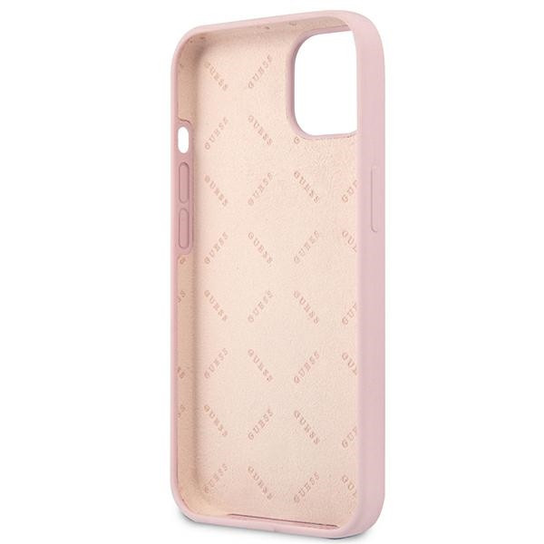Etui Do iPhone 13 Mini Guess Silicone Triangle Logo Różowy