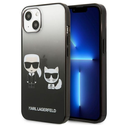 Etui Do iPhone 13 Mini Karl Lagerfeld Gradient Ikonik Karl & Choupette Czarny