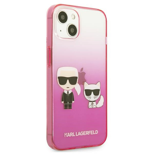 Etui Do iPhone 13 Mini Karl Lagerfeld Gradient Ikonik Karl & Choupette Różowy