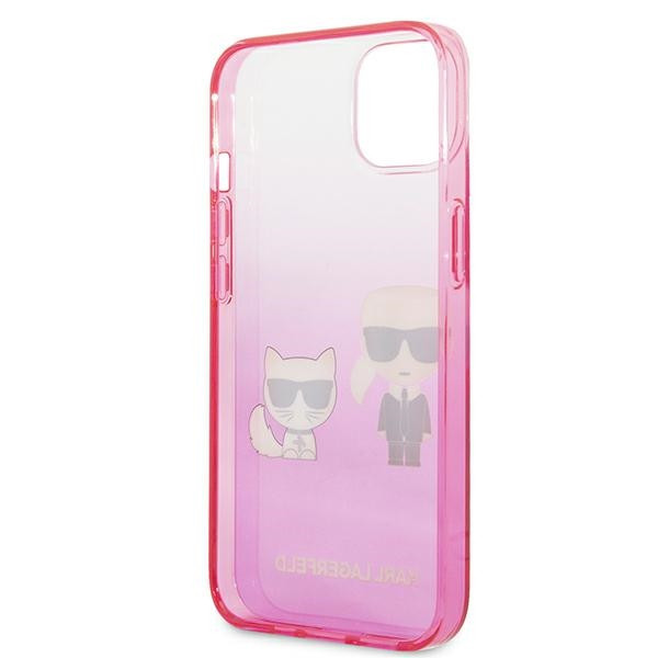 Etui Do iPhone 13 Mini Karl Lagerfeld Gradient Ikonik Karl & Choupette Różowy