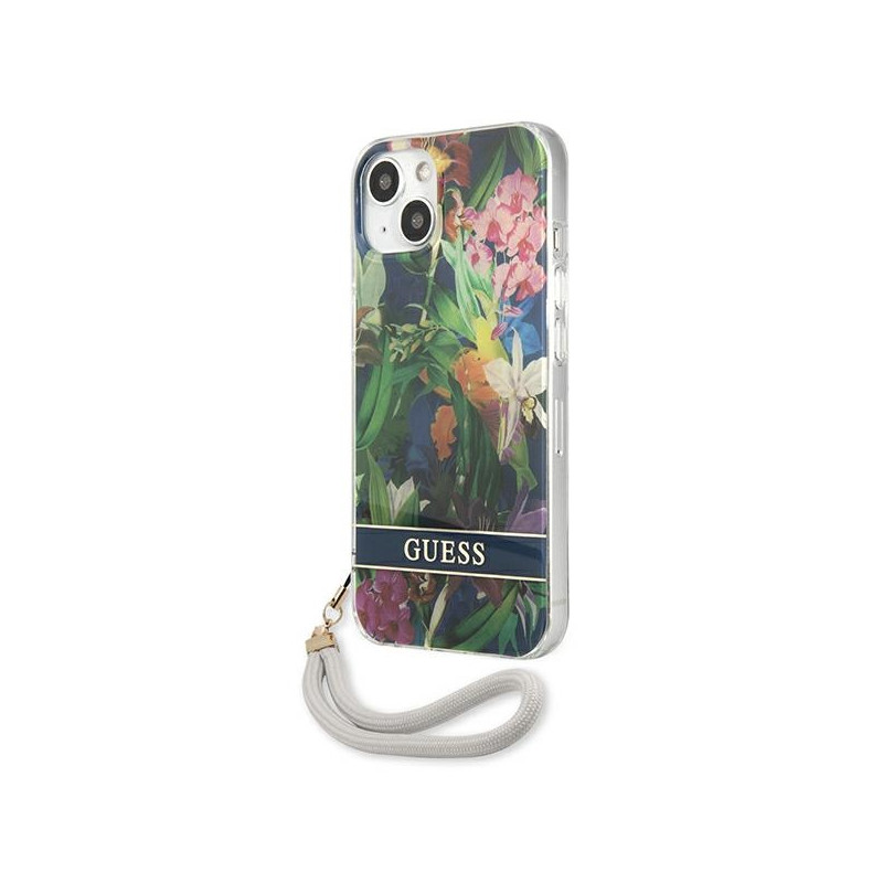 Etui Ze Smyczką Do iPhone 13 Mini Guess Flower...