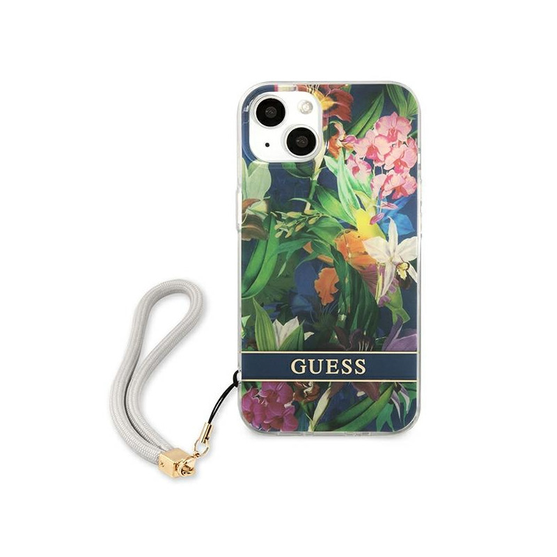 Etui Ze Smyczką Do iPhone 13 Mini Guess Flower...