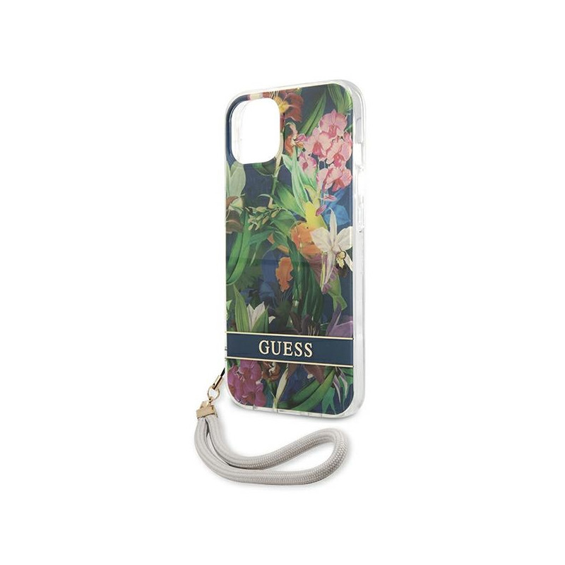 Etui Ze Smyczką Do iPhone 13 Mini Guess Flower...