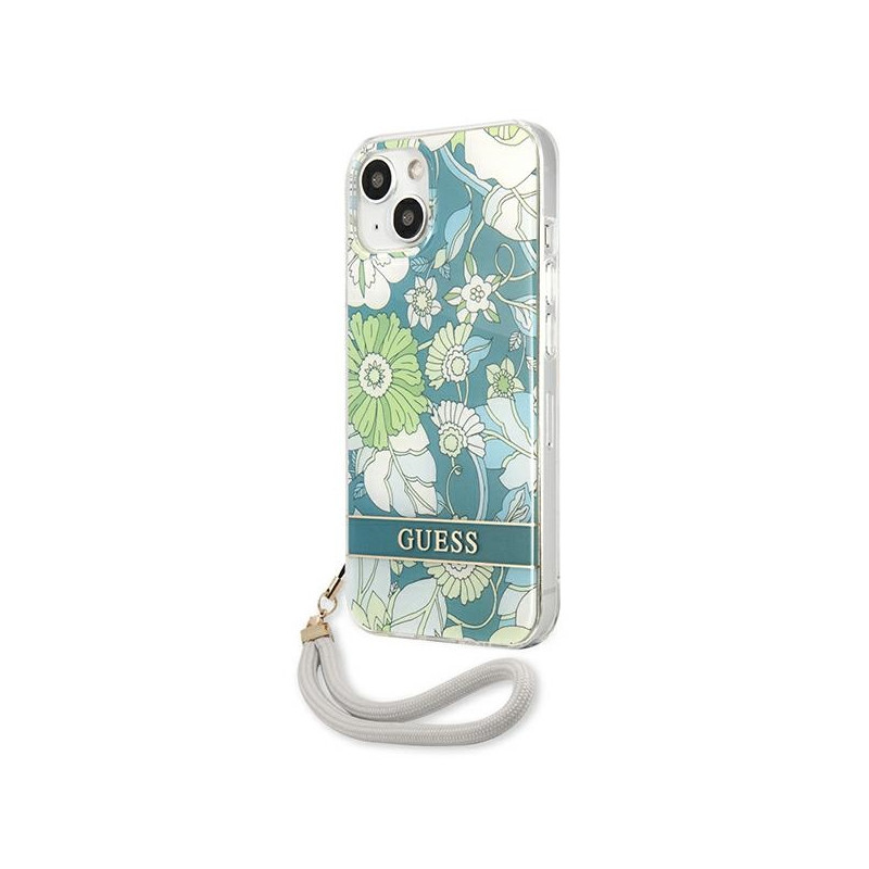 Etui Ze Smyczką Do iPhone 13 Mini Guess Flower...