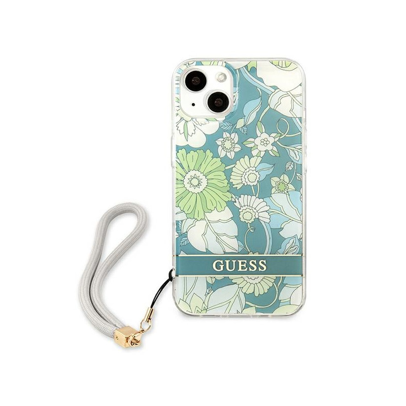 Etui Ze Smyczką Do iPhone 13 Mini Guess Flower...
