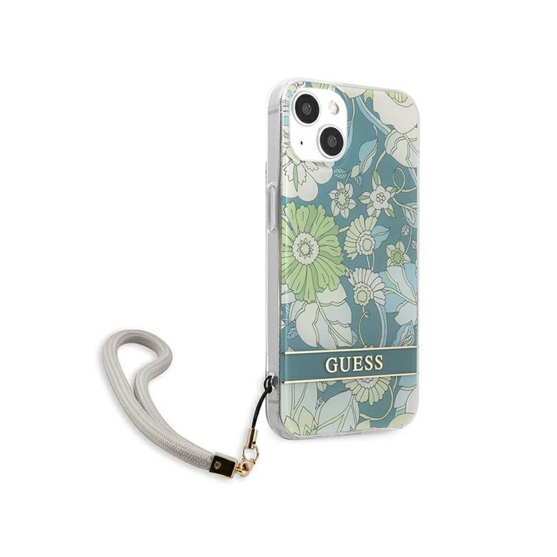 Etui Ze Smyczką Do iPhone 13 Mini Guess Flower...