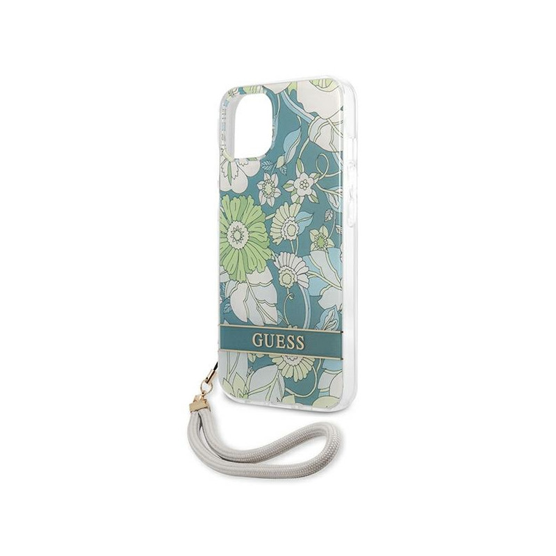 Etui Ze Smyczką Do iPhone 13 Mini Guess Flower...