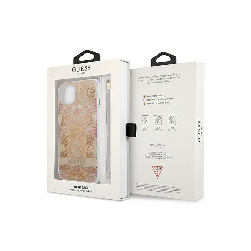 Etui Ze Smyczką Do iPhone 13 Mini Guess Flower...