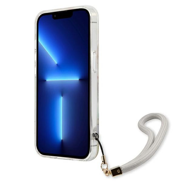 Etui Ze Smyczką Do iPhone 13 Mini Guess Flower Cord Fioletowy