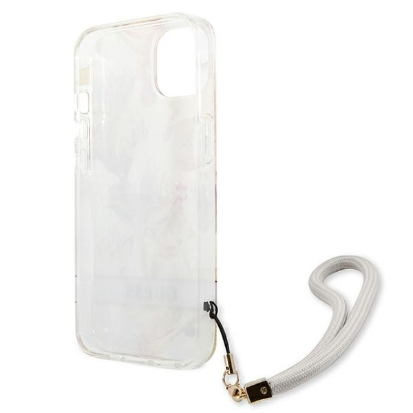 Etui Ze Smyczką Do iPhone 13 Mini Guess Flower Cord Fioletowy