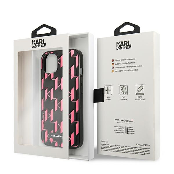 Etui Do iPhone 13 Mini Karl Lagerfeld Monogram Plaque Czarny