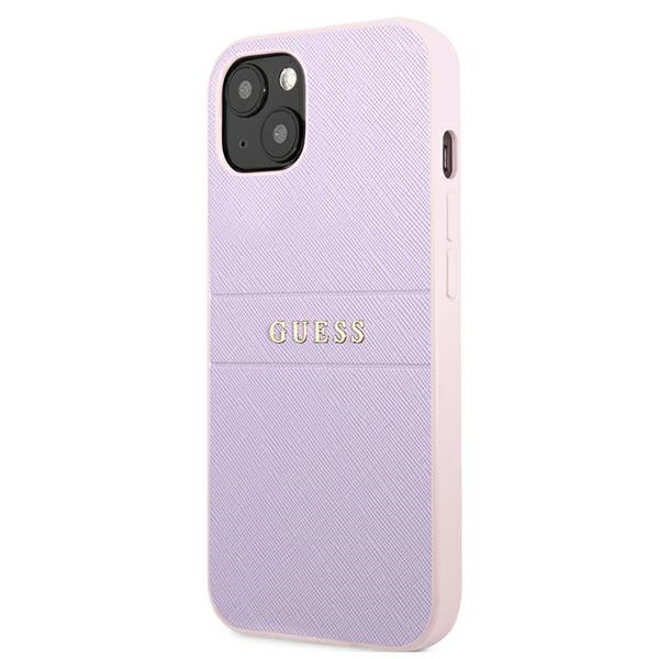 Etui Do iPhone 13 Mini Guess Saffiano Hot Stamp & Metal Logo Fioletowy