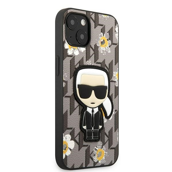 Etui Do iPhone 13 Mini Karl Lagerfeld Iconic Karl Flower Szary