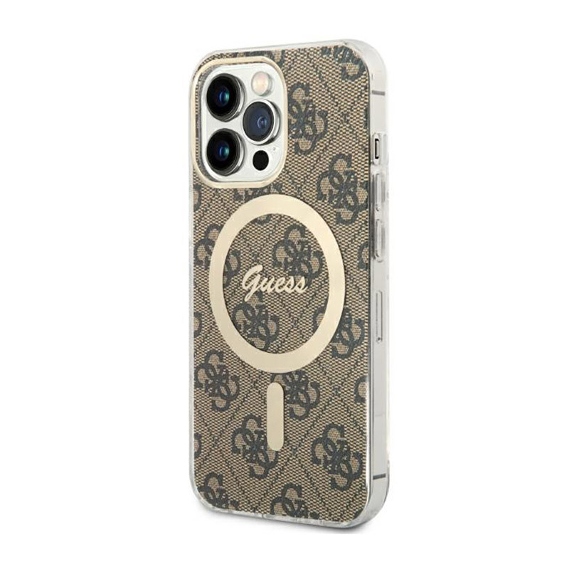 Etui Do iPhone 13 Pro Guess 4G MagSafe Brązowy