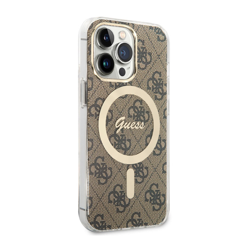 Etui Do iPhone 13 Pro Guess 4G MagSafe Brązowy