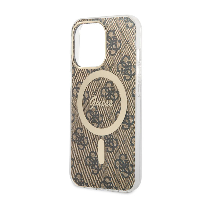 Etui Do iPhone 13 Pro Guess 4G MagSafe Brązowy