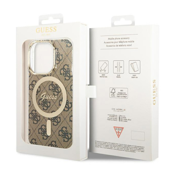 Etui Do iPhone 13 Pro Guess 4G MagSafe Brązowy