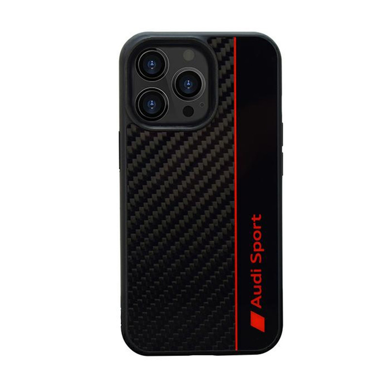 Etui Do iPhone 13 Pro Audi Carbon Fiber Stripe Czarny