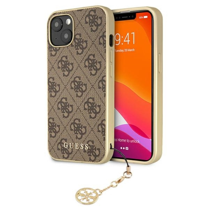 Etui Do iPhone 13 Guess 4G Charms Collection Brązowy