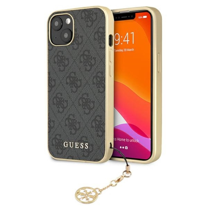 Etui Do iPhone 13 Guess 4G Charms Collection Szary