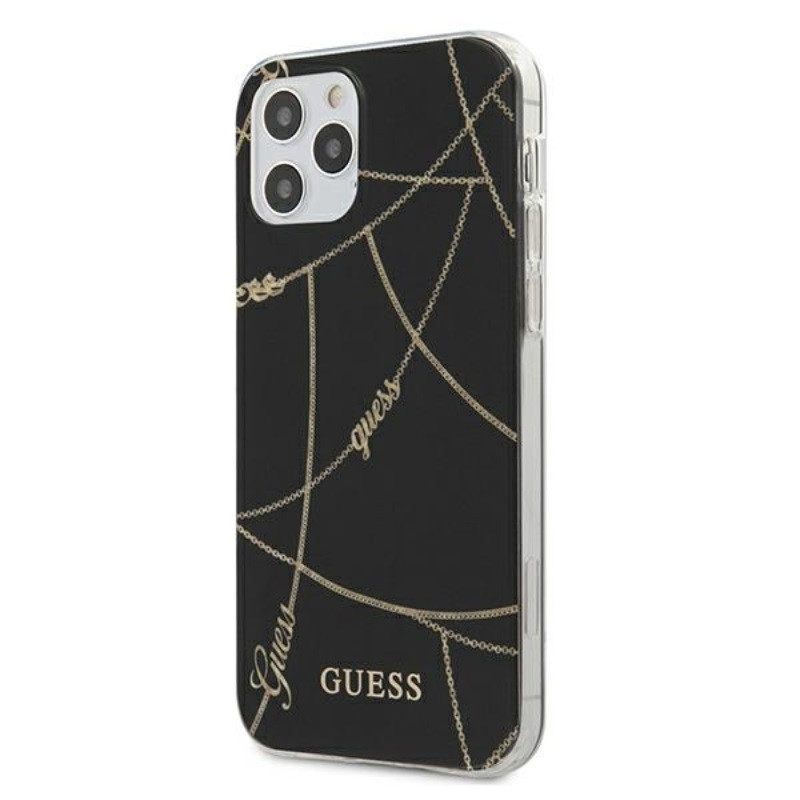 Etui Do iPhone 12 Pro Max Guess Gold Chain Czarny