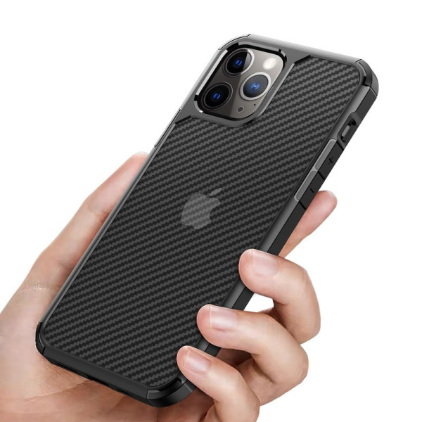 Etui Do iPhone 12 Pro Max Crong Hybrid Carbon Czarny
