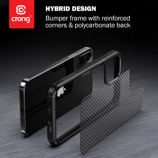 Etui Do iPhone 12 Pro Max Crong Hybrid Carbon Czarny