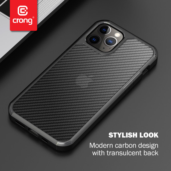 Etui Do iPhone 12 Pro Max Crong Hybrid Carbon Czarny