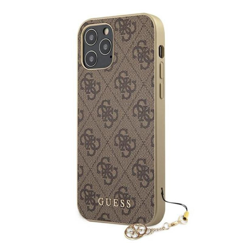 Etui Do iPhone 12 Pro Max Guess 4G Charms Collection Brązowy