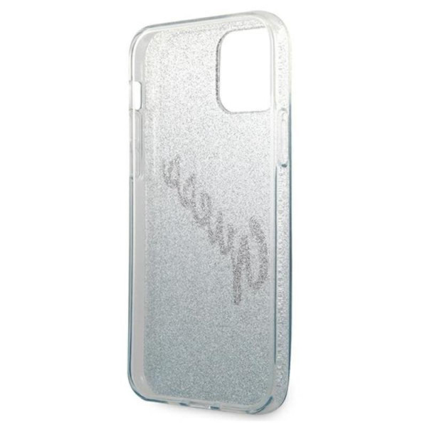 Etui Do iPhone 12 Pro Max Guess Glitter Gradient Script Niebieski