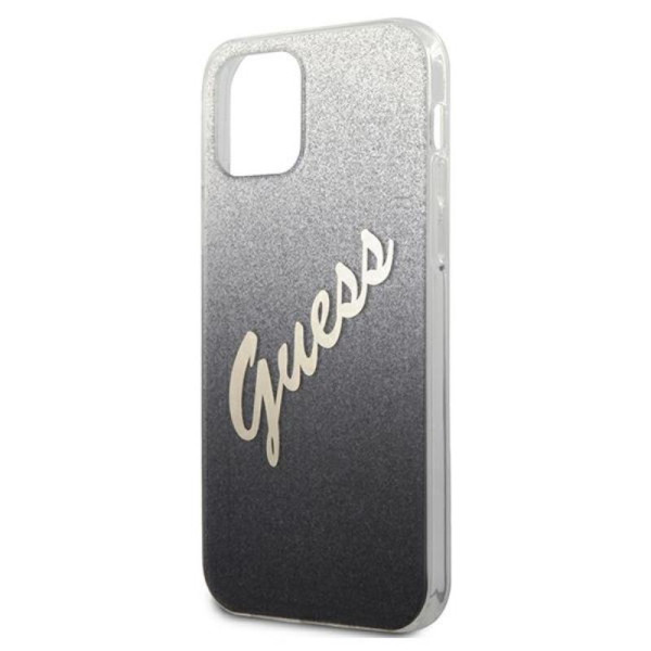 Etui Do iPhone 12 Pro Max Guess Glitter Gradient Script Czarny