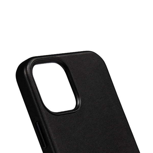 Etui Ze Skóry Do iPhone 12 Pro Max MagSafe Crong Essential Cover Magnetic Czarny