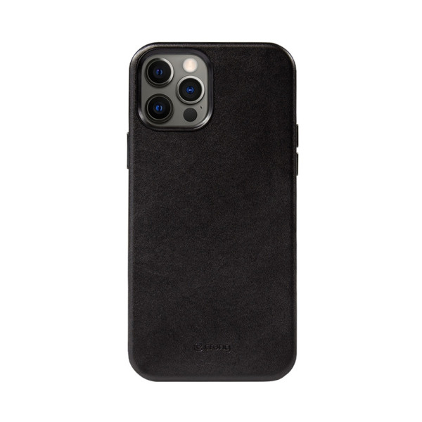 Etui Ze Skóry Ekologicznej Do iPhone 12 Pro Max Crong Essential Cover Czarny