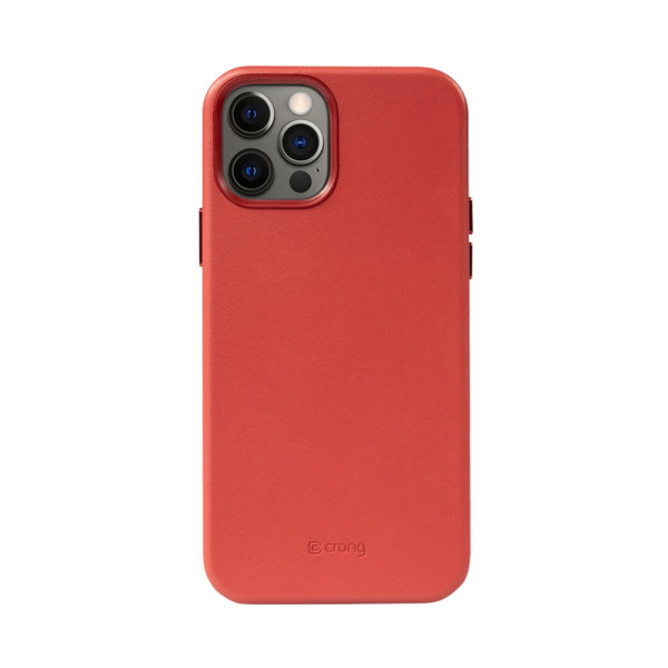 Etui Ze Skóry Ekologicznej Do iPhone 12 Pro Max Crong Essential Cover Czerwony