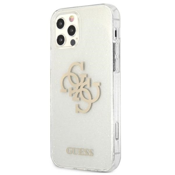 Etui Do iPhone 12 Pro Max Guess Glitter 4G Big Logo Przezroczysty