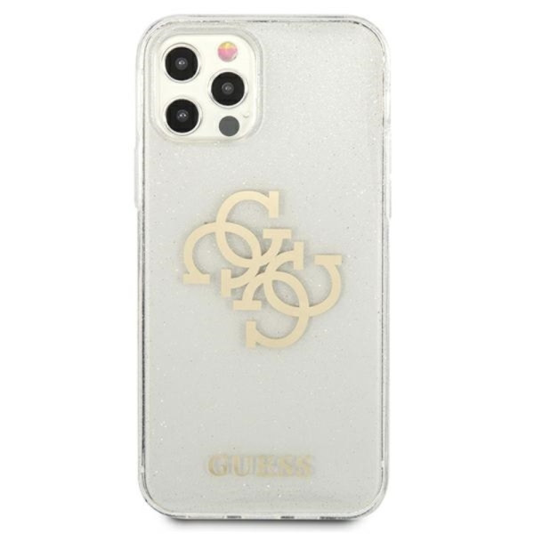 Etui Do iPhone 12 Pro Max Guess Glitter 4G Big Logo Przezroczysty
