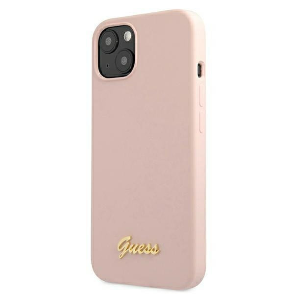 Etui Do iPhone 13 Guess Silicone Script MagSafe Różowy