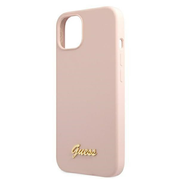 Etui Do iPhone 13 Guess Silicone Script MagSafe Różowy