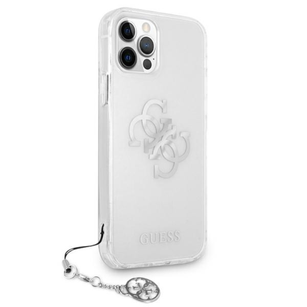 Etui Do iPhone 12 Pro Max Guess 4G Big Logo Charm Srebrny