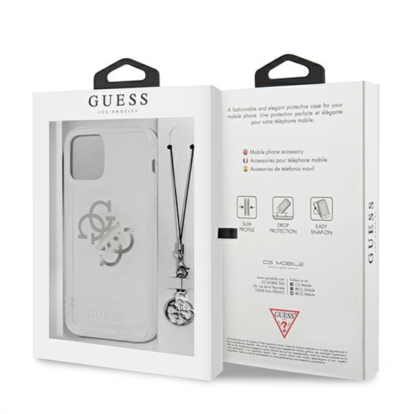 Etui Do iPhone 12 Pro Max Guess 4G Big Logo Charm Srebrny