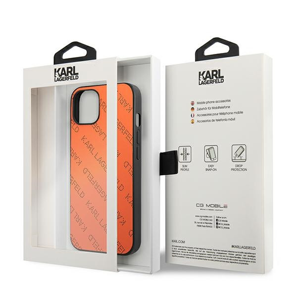 Etui Do iPhone 13 Karl Lagerfeld Perforated Allover Pomarańczowy