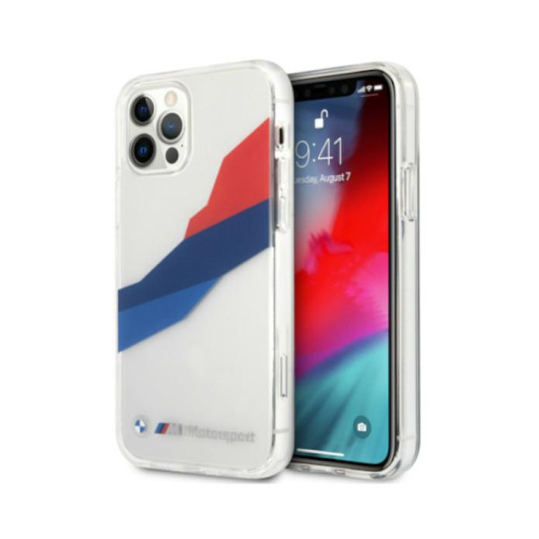 Etui Do iPhone 12 Pro Max BMW Motorsport Tricolor Przezroczysty