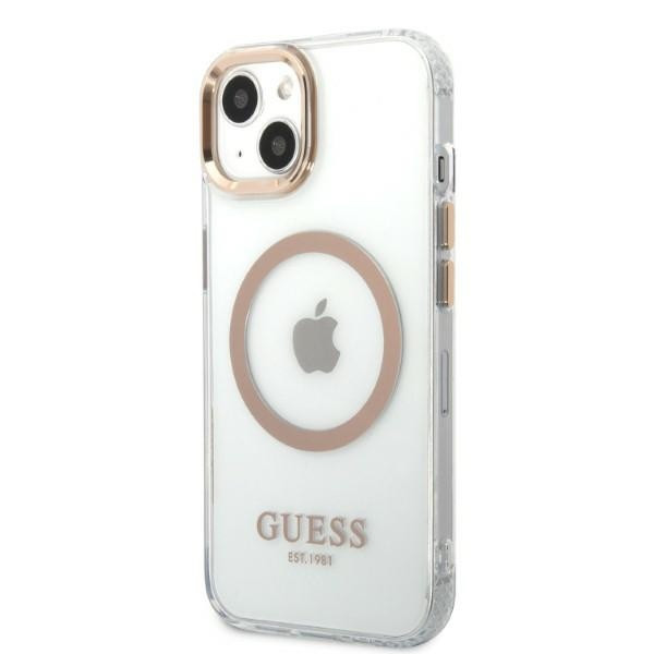 Etui Do iPhone 13 Guess Metal Outline MagSafe Przezroczysty