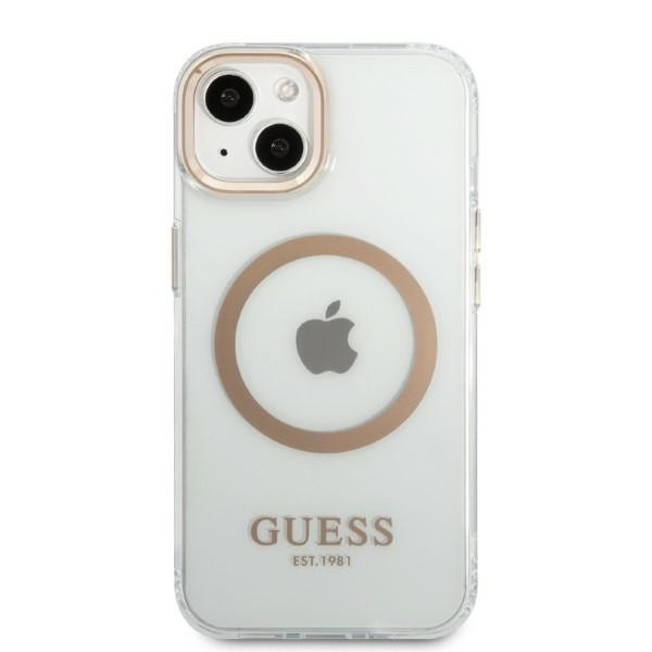 Etui Do iPhone 13 Guess Metal Outline MagSafe Przezroczysty