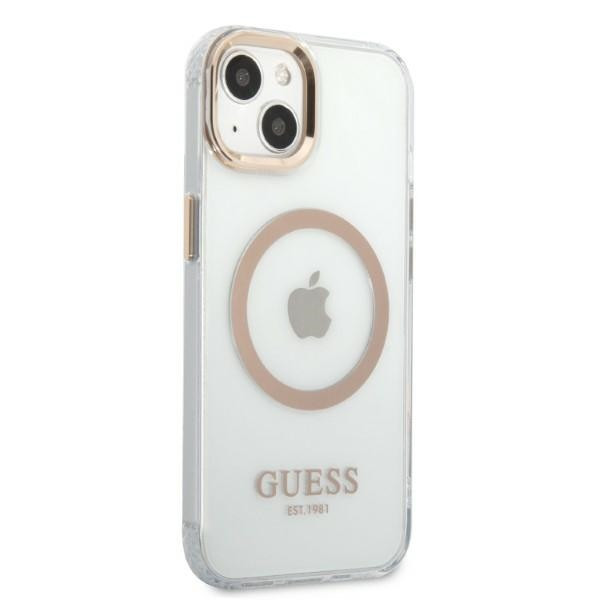 Etui Do iPhone 13 Guess Metal Outline MagSafe Przezroczysty