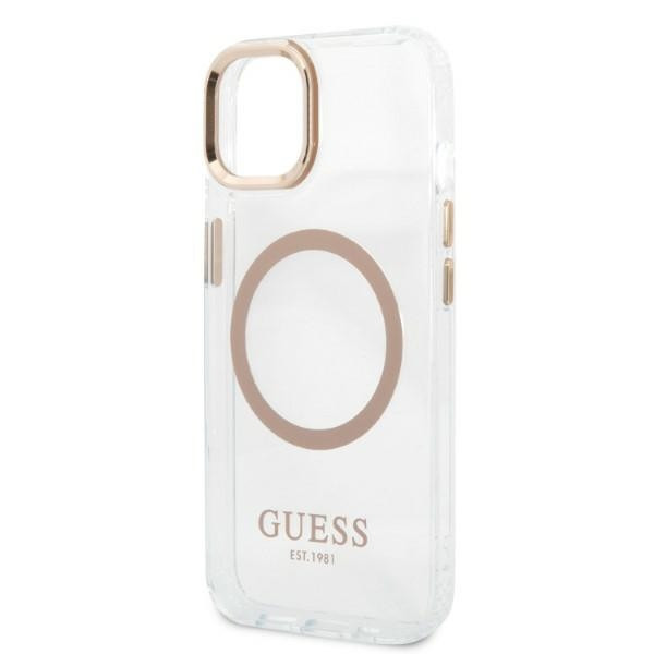 Etui Do iPhone 13 Guess Metal Outline MagSafe Przezroczysty