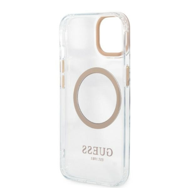 Etui Do iPhone 13 Guess Metal Outline MagSafe Przezroczysty